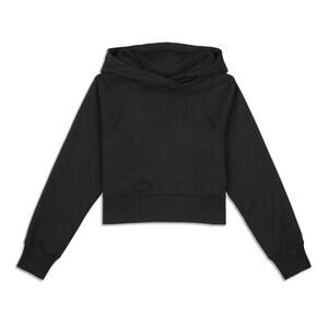 Lululemon Loungeful Cropped Longsleeve Athletic Hoodie Spark Black Women's 4